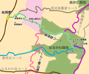 東大阪腹痩せパーソナルトレーニング　生駒山ハイキング神津獄嶽コース地図